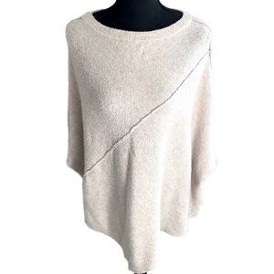 Anthropologie Lou & Grey Poncho pull over sweater in a cream knit dolman sleeves